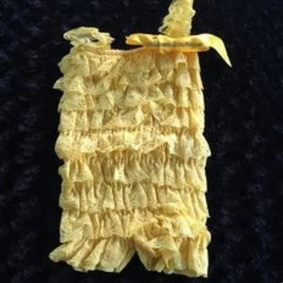 Yellow Lace Romper R921 NWT Boutique - Picture 2 of 3